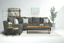 Mor Furniture Sleeper Sofas|Sectionals|Lucy Tux Queen Sleeper Sectional In Splash Linen, Right Facing