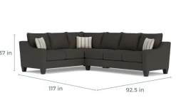 Mor Furniture Sleeper Sofas|Sectionals|Lucy Tux Queen Sleeper Sectional In Splash Linen, Right Facing