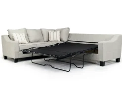 Mor Furniture Sleeper Sofas|Sectionals|Lucy Tux Queen Sleeper Sectional In Splash Linen, Right Facing