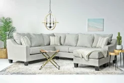Mor Furniture Sectionals|Lucy Tux Sofa Chaise Sectional In Splash Linen, Right Facing