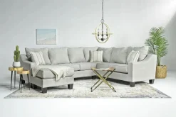 Mor Furniture Sectionals|Lucy Tux Sofa Chaise Sectional In Splash Linen, Right Facing