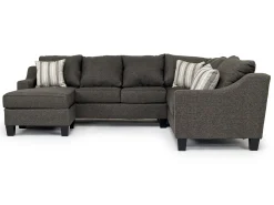 Mor Furniture Sectionals|Lucy Tux Sofa Chaise Sectional In Splash Linen, Right Facing