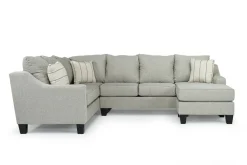 Mor Furniture Sectionals|Lucy Tux Sofa Chaise Sectional In Splash Linen, Right Facing