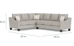 Mor Furniture Sectionals|Lucy Tux Sofa Sectional In Splash Charcoal, Right Facing