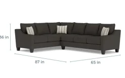 Mor Furniture Sectionals|Lucy Tux Sofa Sectional In Splash Charcoal, Right Facing