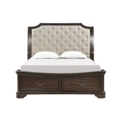 Mor Furniture Bedroom Sets|Lyndhurst Sleigh Bed W/ Storage, Dresser, Mirror & Nightstand In Vintage White, Queen