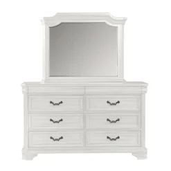 Mor Furniture Bedroom Sets|Lyndhurst Sleigh Bed W/ Storage, Dresser, Mirror & Nightstand In Vintage White, Queen