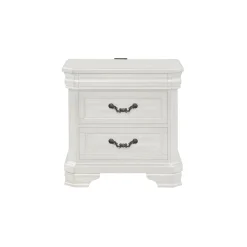 Mor Furniture Bedroom Sets|Lyndhurst Sleigh Bed W/ Storage, Dresser, Mirror & Nightstand In Vintage White, Queen