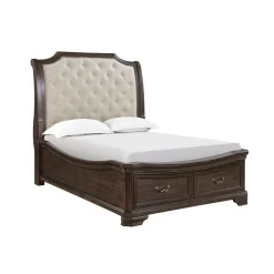 Mor Furniture Bedroom Sets|Lyndhurst Sleigh Bed W/ Storage, Dresser, Mirror & Nightstand In Vintage White, Queen