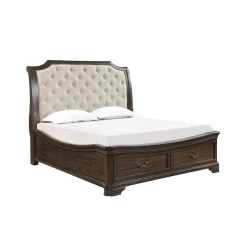 Mor Furniture Storage Beds|Beds|Lyndhurst Sleigh Bed W/ Storage In Vintage White, Queen