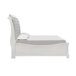 Mor Furniture Storage Beds|Beds|Lyndhurst Sleigh Bed W/ Storage In Vintage White, Queen