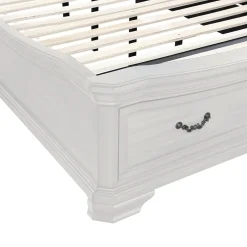 Mor Furniture Storage Beds|Beds|Lyndhurst Sleigh Bed W/ Storage In Vintage White, Queen