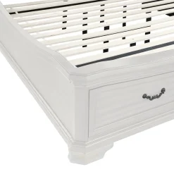 Mor Furniture Storage Beds|Beds|Lyndhurst Sleigh Bed W/ Storage In Vintage White, Queen