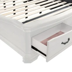 Mor Furniture Storage Beds|Beds|Lyndhurst Sleigh Bed W/ Storage In Vintage White, Queen