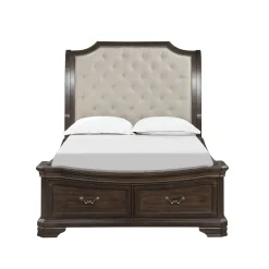 Mor Furniture Storage Beds|Beds|Lyndhurst Sleigh Bed W/ Storage In Vintage White, Queen