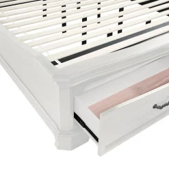 Mor Furniture Storage Beds|Beds|Lyndhurst Sleigh Bed W/ Storage In Vintage White, Queen