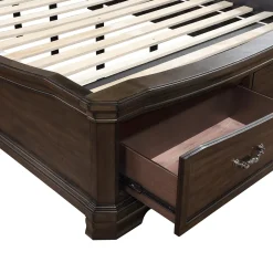 Mor Furniture Storage Beds|Beds|Lyndhurst Sleigh Bed W/ Storage In Vintage White, Queen