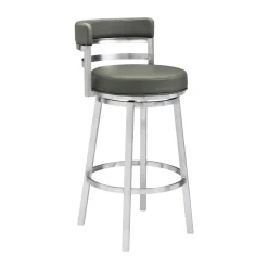 Mor Furniture Counter Height Stools|Barstools|Madrid Counter Height Stool In Auburn & Brown, Swivel