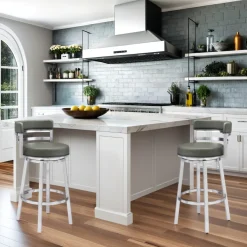 Mor Furniture Counter Height Stools|Barstools|Madrid Counter Height Stool In Auburn & Brown, Swivel