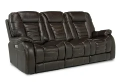 Mor Furniture Reclining Sofas|Sofas|Malibu 3 Power Sofa In Leather Chocolate