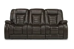 Mor Furniture Reclining Sofas|Sofas|Malibu 3 Power Sofa In Leather Chocolate