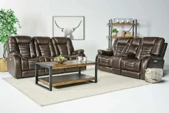 Mor Furniture Reclining Sofas|Sofas|Malibu 3 Power Sofa In Leather Chocolate