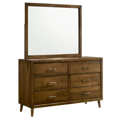 Mor Furniture Bedroom Sets|Malibu Panel Bed, Dresser, Mirror & Nightstand In Walnut, Twin
