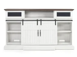 Mor Furniture Fireplace Tv Stands|Fireplaces|Manning Bluetooth Console W/ Fireplace Insert In White, 68 Inch