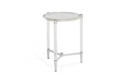 Mor Furniture Sofa & End Tables|Marilyn End Table In Glass/Acrylic/Polished Stainless Steel