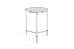 Mor Furniture Sofa & End Tables|Marilyn End Table In Glass/Acrylic/Polished Stainless Steel