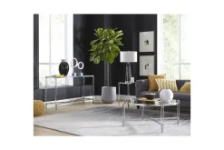 Mor Furniture Sofa & End Tables|Marilyn End Table In Glass/Acrylic/Polished Stainless Steel