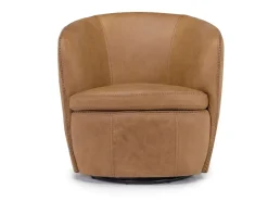 Mor Furniture Chairs|Market Swivel Club Chair In Noce Taupe Leather
