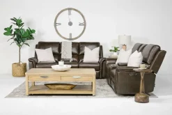 Mor Furniture Reclining Loveseats|Reclining Sofas|Martina 2 Power Loveseat In Dark Brown