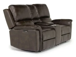 Mor Furniture Living Room Sets|Martina 2 Power Sofa & Loveseat In Dark Brown