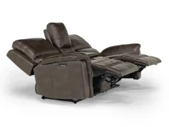 Mor Furniture Living Room Sets|Martina 2 Power Sofa & Loveseat In Dark Brown