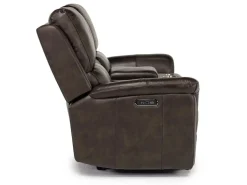 Mor Furniture Living Room Sets|Martina 2 Power Sofa & Loveseat In Dark Brown