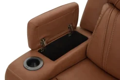 Mor Furniture Reclining Sectionals|Sectionals|Max 6 Piece 2 Power Sectional In Aline Timber Leather