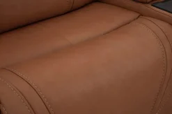Mor Furniture Reclining Sectionals|Sectionals|Max 6 Piece 2 Power Sectional W/ 2 Power Armless Recliner In Aline Timber Leather