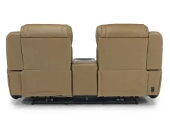 Mor Furniture Reclining Loveseats|Loveseats|Max 2 Power Console Loveseat In Aline Timber Leather