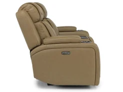 Mor Furniture Reclining Loveseats|Loveseats|Max 2 Power Console Loveseat In Aline Timber Leather