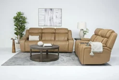 Mor Furniture Reclining Sofas|Sofas|Max 2 Power Sofa In Aline Butternut Leather