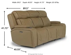 Mor Furniture Reclining Sofas|Sofas|Max 2 Power Sofa In Aline Butternut Leather