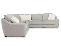 Mor Furniture Reclining Sectionals|Sectionals|Mayflower 6 Piece 2 Power Sectional W/ Audio Console In Ashland Sand