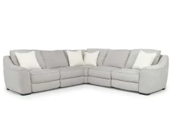 Mor Furniture Sectionals|Mayflower 5 Piece 2 Power Sectional W/ 2 Power Armless Recliner In Ashland Sand