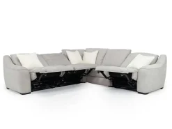 Mor Furniture Sectionals|Mayflower 5 Piece 2 Power Sectional W/ 2 Power Armless Recliner In Ashland Sand