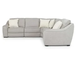 Mor Furniture Sectionals|Mayflower 5 Piece 2 Power Sectional W/ 2 Power Armless Recliner In Ashland Sand