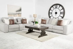 Mor Furniture Reclining Loveseats|Loveseats|Mayflower 2 Power Audio Console Loveseat In Ashland Sand