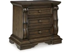 Mor Furniture Nightstands|Maylee 2 Drawer Charging Nightstand In Dark Brown