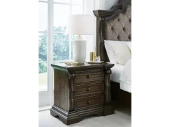 Mor Furniture Bedroom Sets|Maylee Upholstered Panel Bed, Dresser, Mirror & Nightstand In Dark Brown, Queen