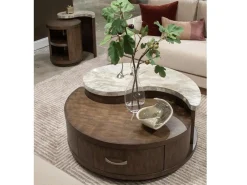Mor Furniture Coffee Tables|Mcpherson Round Coffee Table In Burnt Umber